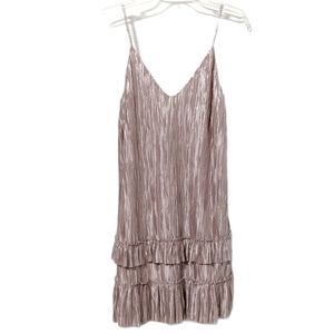 Lost + Wander Bastille Plisse Slip Dress Champagne